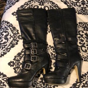 Gently worn black boots